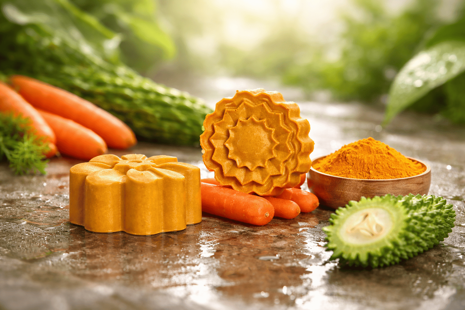 Carrot, Bitter melon, Turmeric_